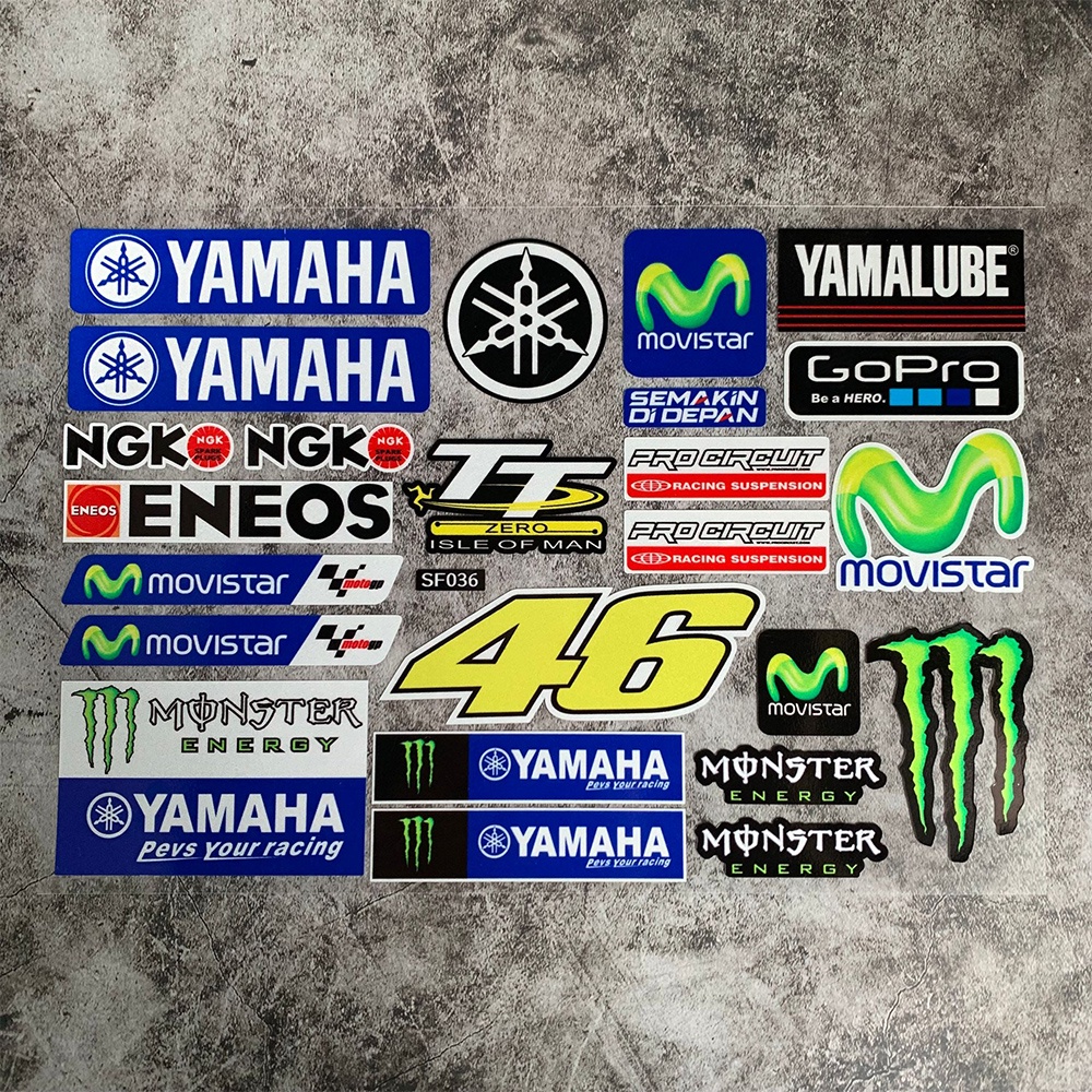 Miếng Dán Phản Quang Trang Trí Mũ Bảo Hiểm Xe Mô Tô YAMAHA SS110 Y100 SS2 Y80 Y15 F310 NVX R15