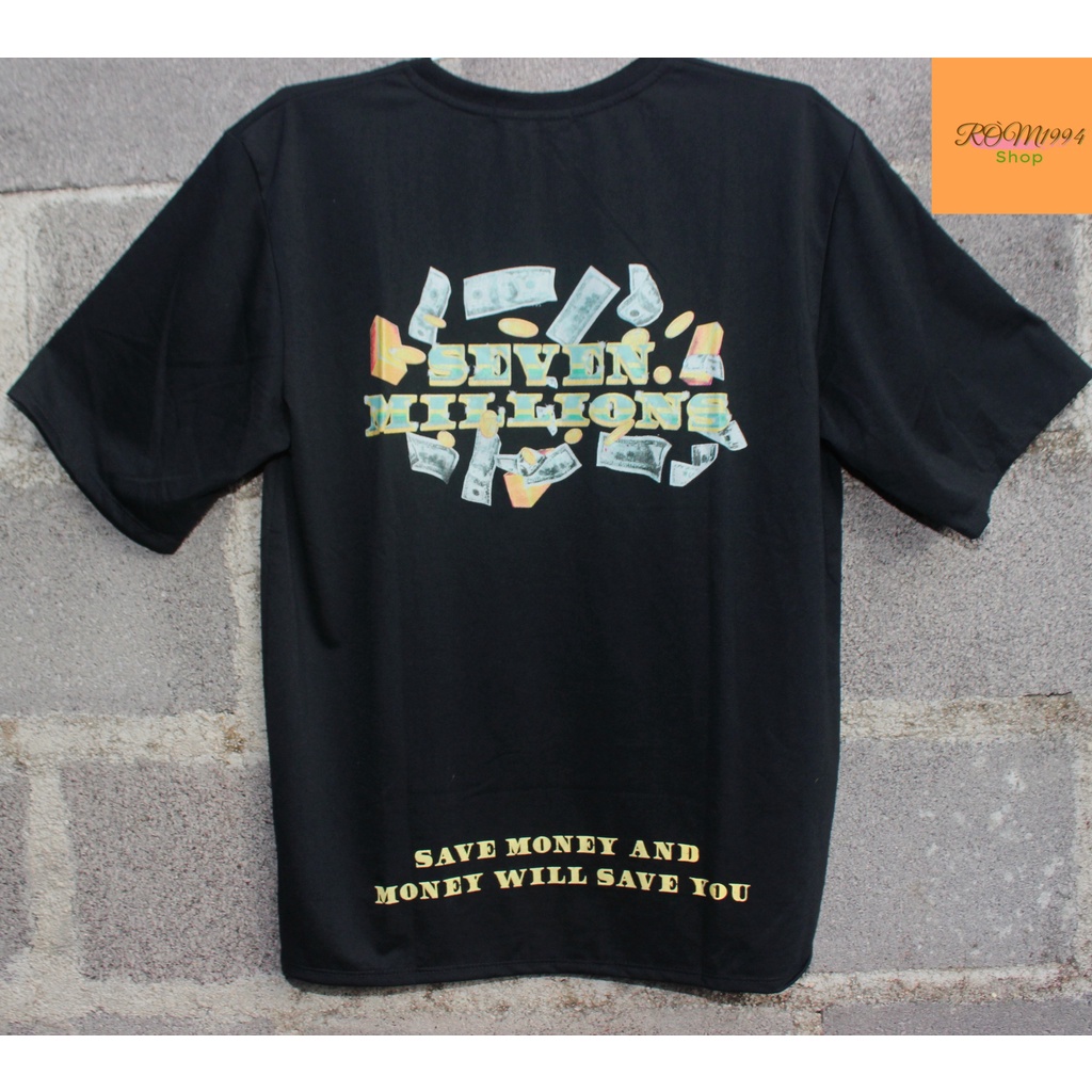 Áo thun Unisex tiền đô Seven millions, cá tính phom rộng
