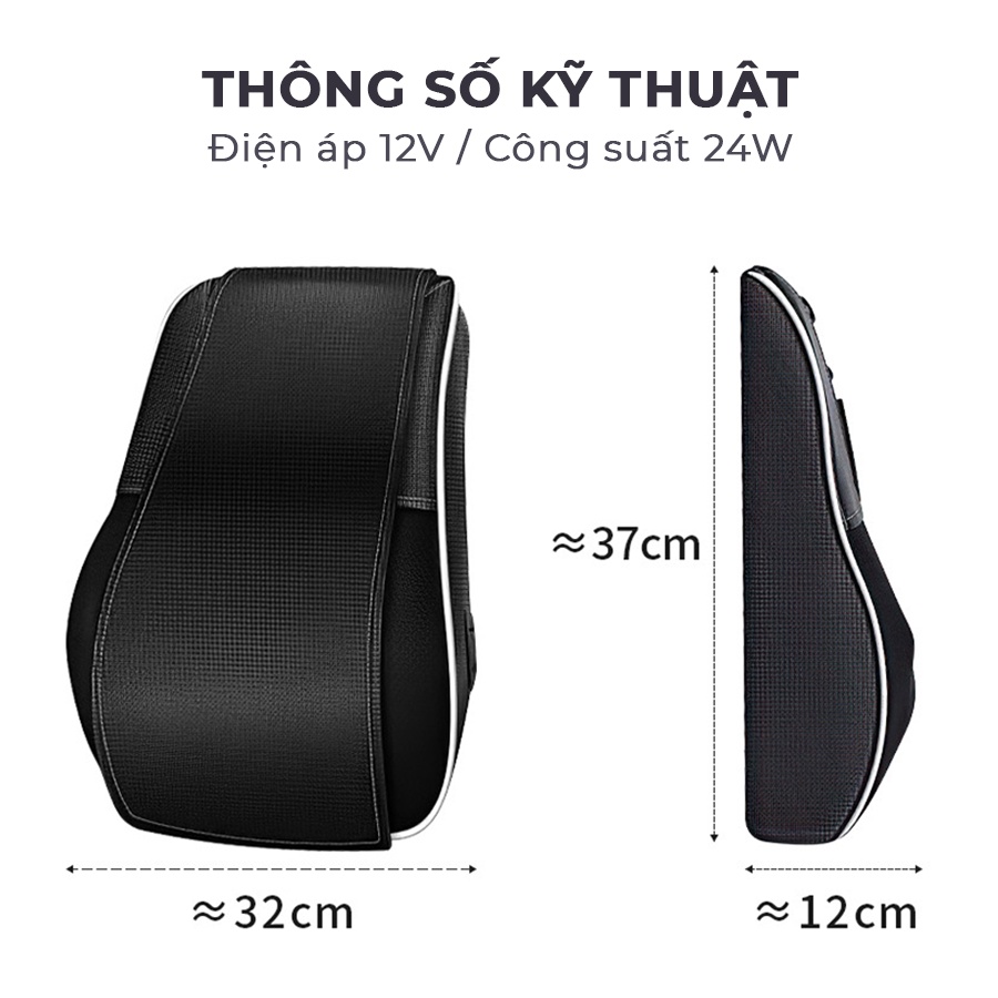 Gối massage hồng ngoại VISPO VP-G22 điều khiển cầm tay, tích hợp tính năng chế độ rung, hồng ngoại - bảo hành 12 tháng