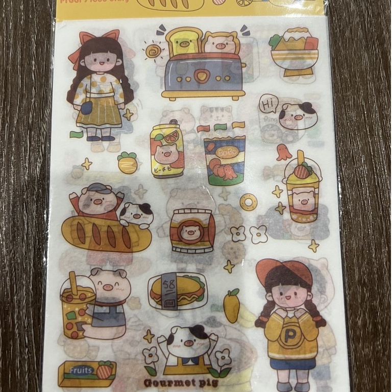 Sticker set 4 tấm dán hình ngộ nghĩnh trang trí đồ vật, sổ tay cho bé cực xinh, bé nào cũng mê tít