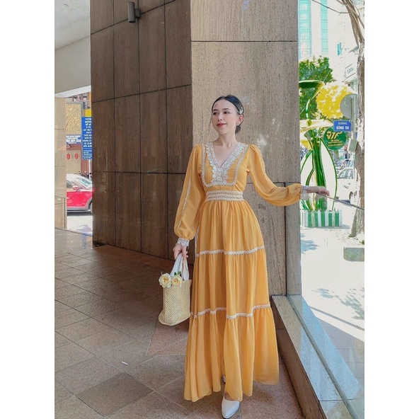 [MAXi] Đầm maxi đi biển phối ren 3 màu - Maxi ngọc lan