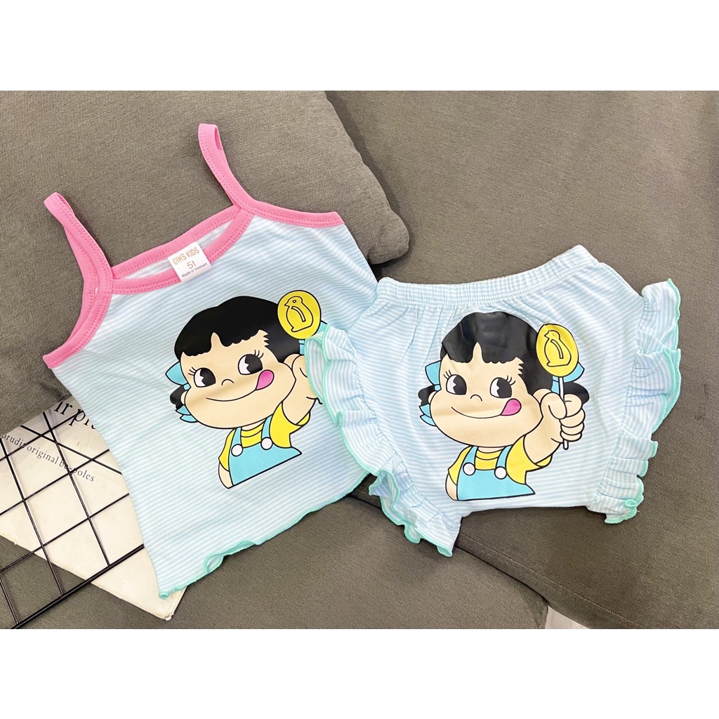 Bộ hai dây chíp Borip bé gái siêu yêu cho bé gái từ 6 đến 18kg - đồ bộ trẻ em Pikakid's