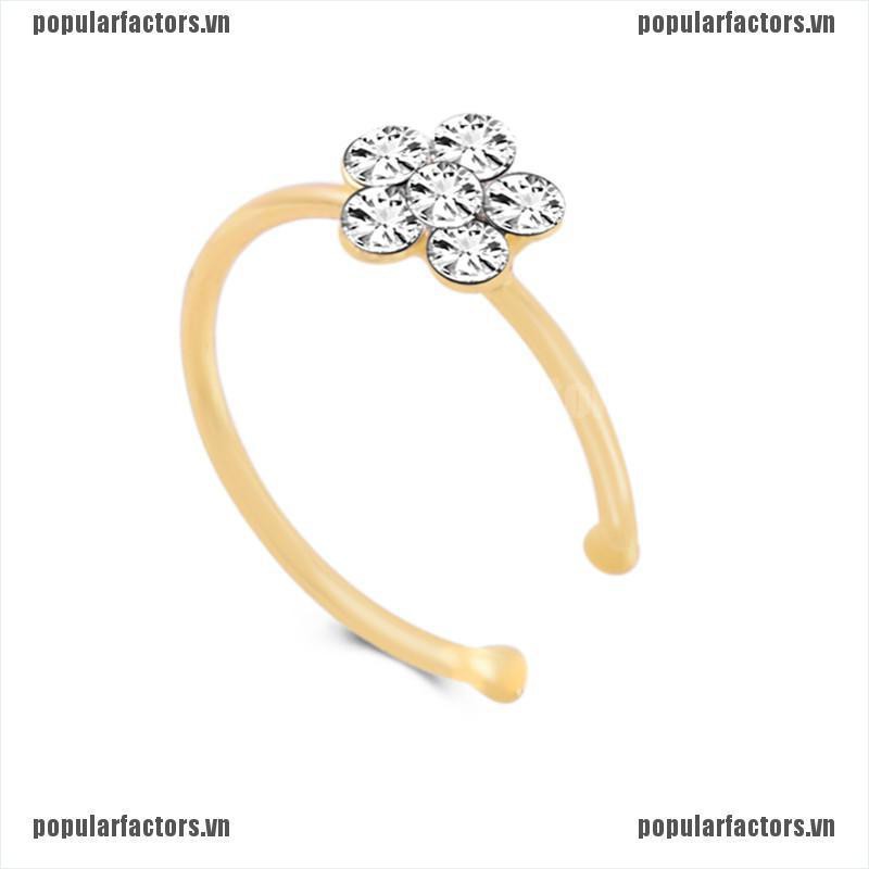 1 Khuyên Mũi Đính Đá Hình Hoa Nhỏ Xinh Thời Trang