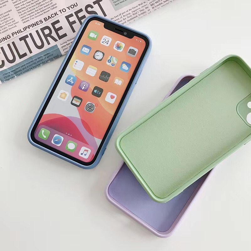 Ốp điện thoại silicone mềm khung vuông màu trơn cao cấp cho Samsung Galaxy A51 A71 A31 A21S A02S A12