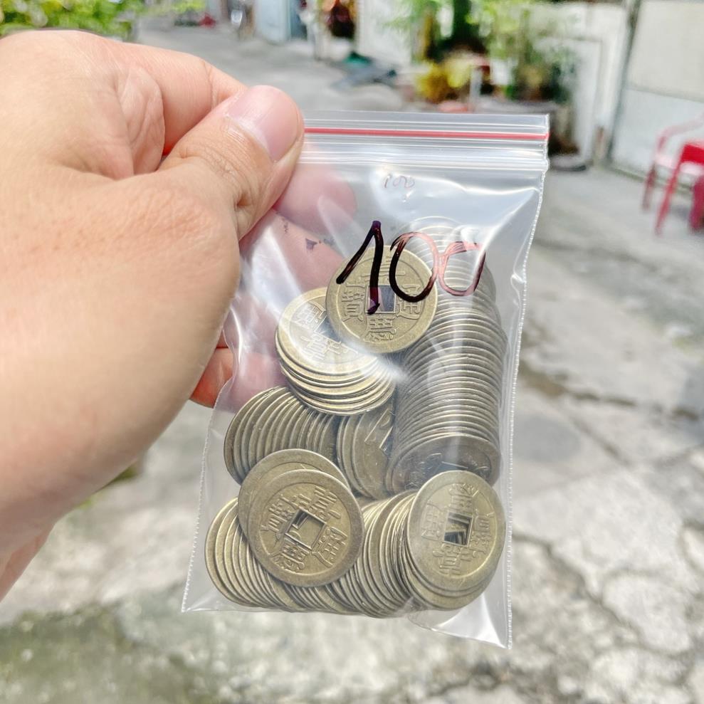 Đồng Xu Ngũ Đế Phong Thuỷ Combo Túi 100 Xu Cổ Âm Dương