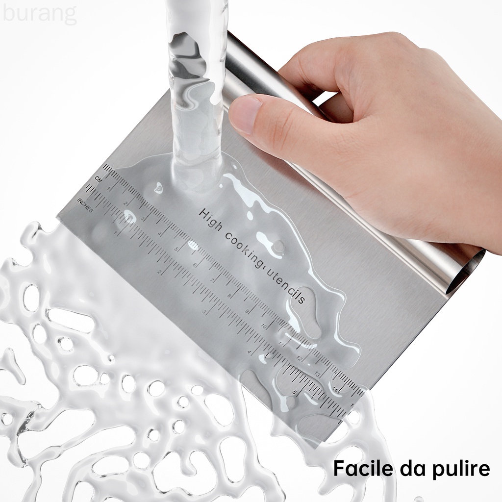 Dụng cụ cào/cắt bột làm bánh bằng thép không gỉ tiện dụng cho bếp