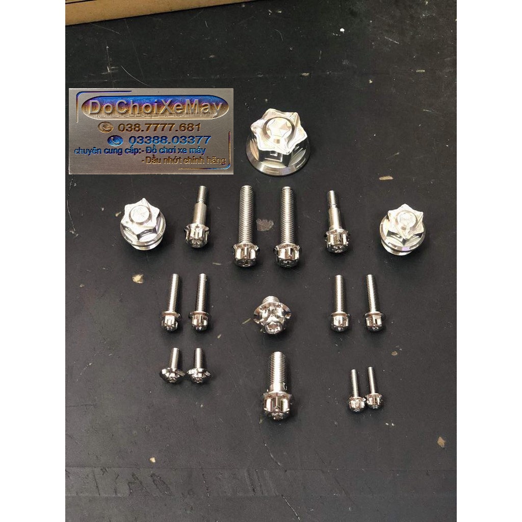 Full đầu ốc Chảng ba Satria , Raider , Sonic Salaya Inox 304 . DoChoiXeMay