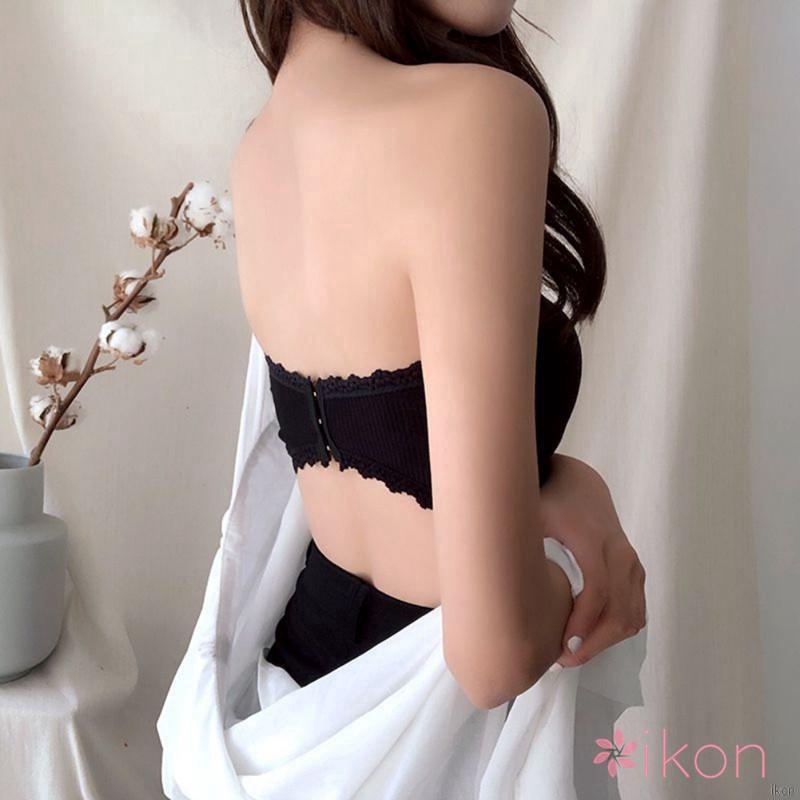 Women Stretch Lace Push Up Wireless Padded Strapless Seamless Bra