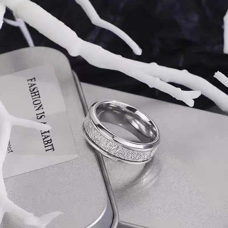 Nhẫn Thép Titan Vành Hình Cành Cây Thời Trang hip hop Đường Phố Dành Cho Nam Và Nữ