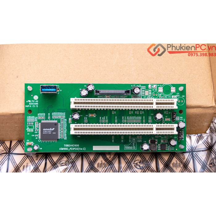 Card chuyển đổi PCIe 1X, 16X sang 2 PCI thường, lắp đặt card PCI vào main không có khe PCI