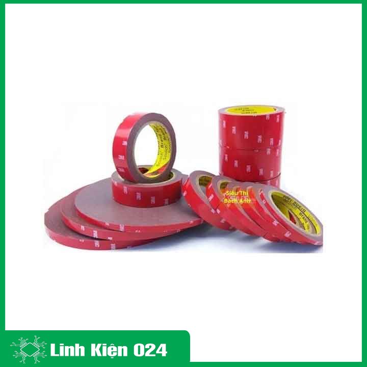 Băng dính 2 mặt cường lực siêu dính, băng keo chuyên dụng nhiều kích thước 6mm-35mm