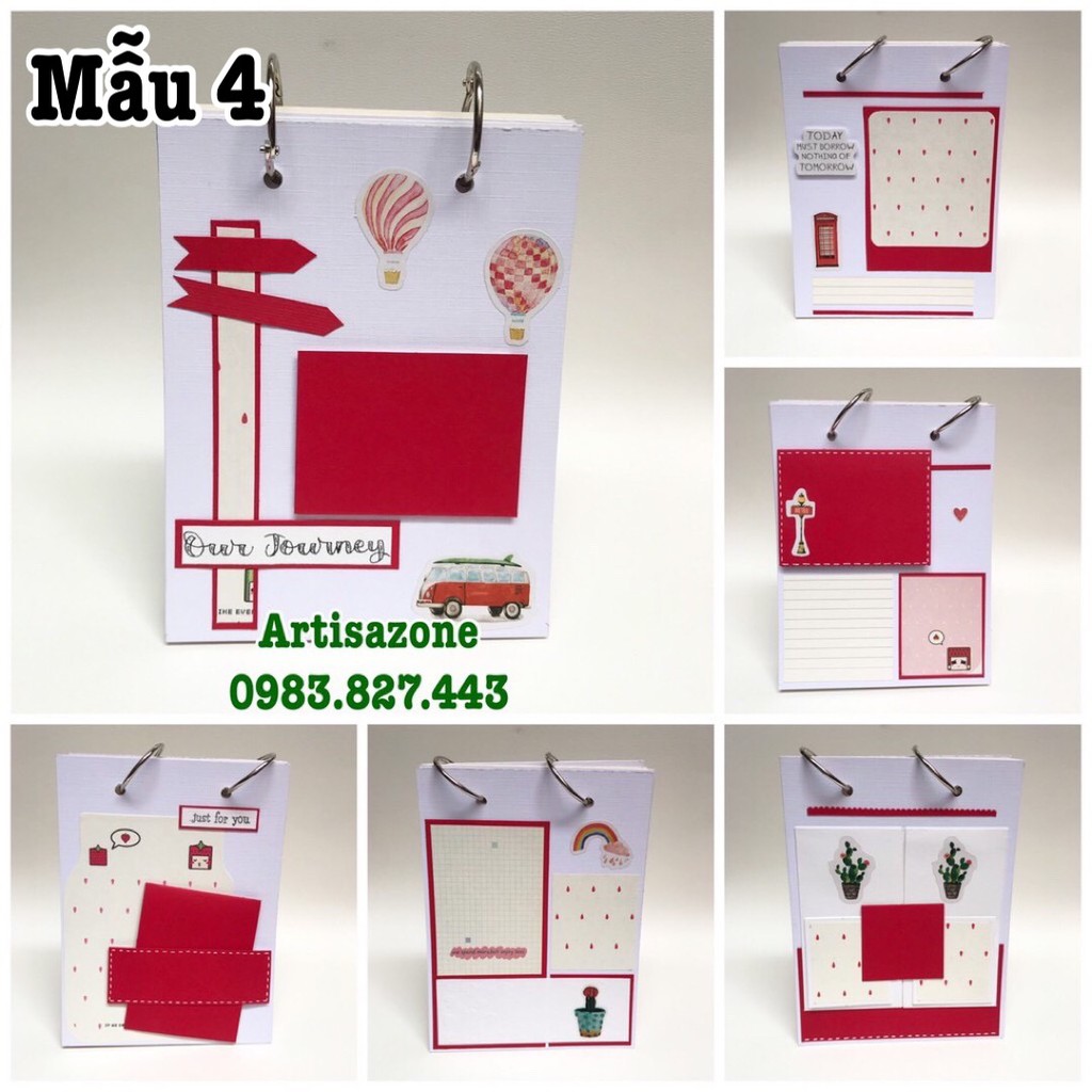 Album ảnh dán mini - Scrapbook handmade 03 (Đọc kỹ mô tả từng sản phẩm)