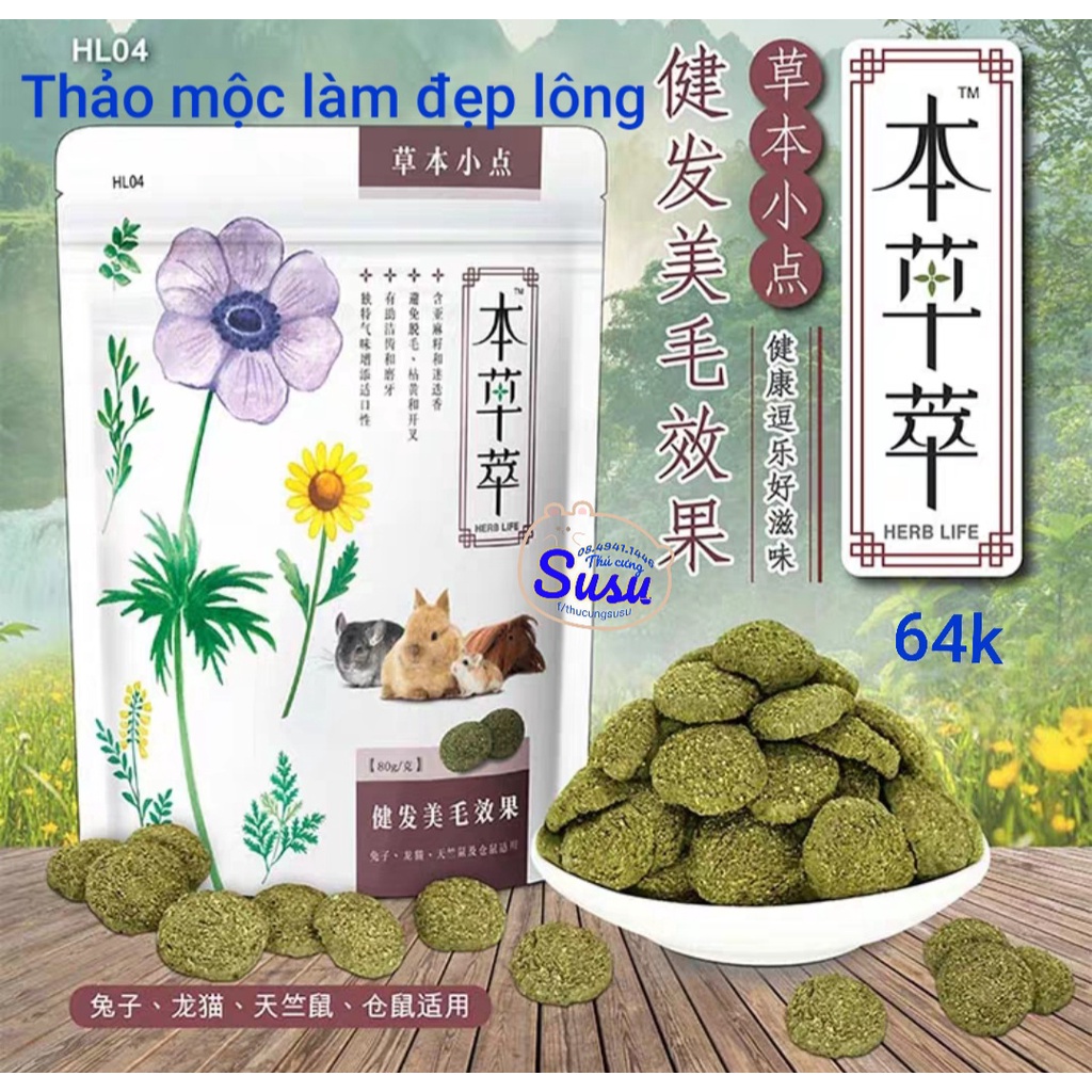 Bánh cỏ Thảo mộc cho Hams, Thỏ, Bọ và Chin