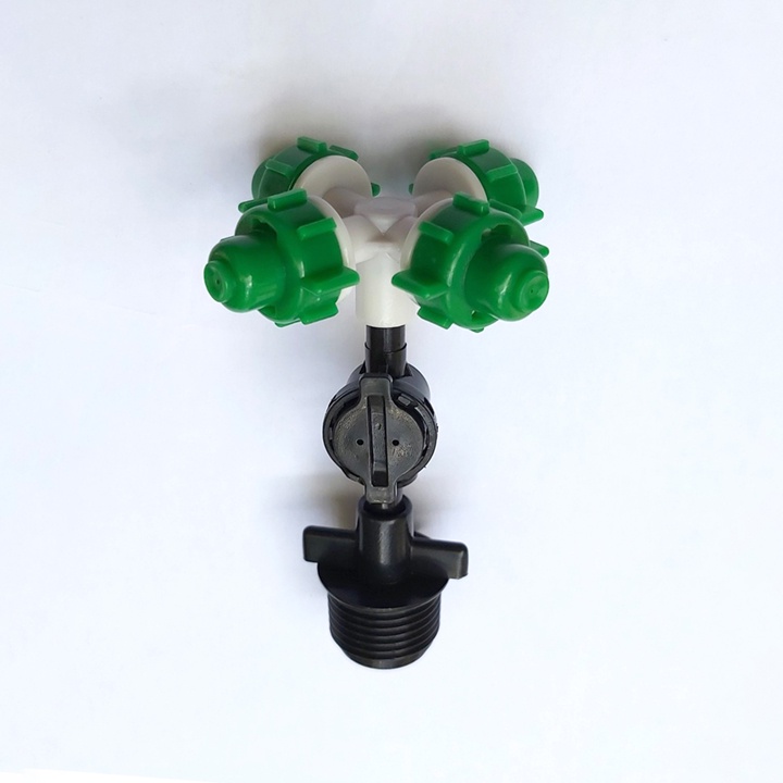 Béc phun sương tưới cây 4 hướng xanh , béc tưới phun sương