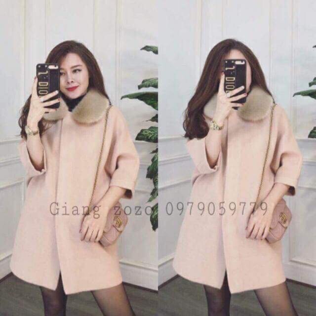 Áo dạ cổ lông tay lửng