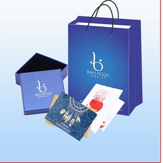 Combo quà tặng trang sức Hộp đựng, Thiệp mừng, Túi giấy thương hiệu Bảo ngọc Jewelry - QT01