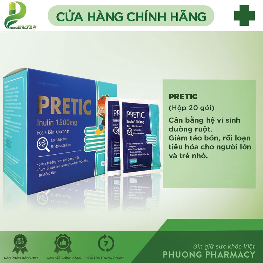 Pretic Bổ sung chất xơ và lợi khuẩn cho đường tiêu hóa của trẻ em và người lớn