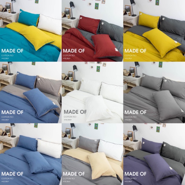 Bộ chăn ga cotton citi tag trắng⭐️ ib chọn màu🌟 | BigBuy360 - bigbuy360.vn