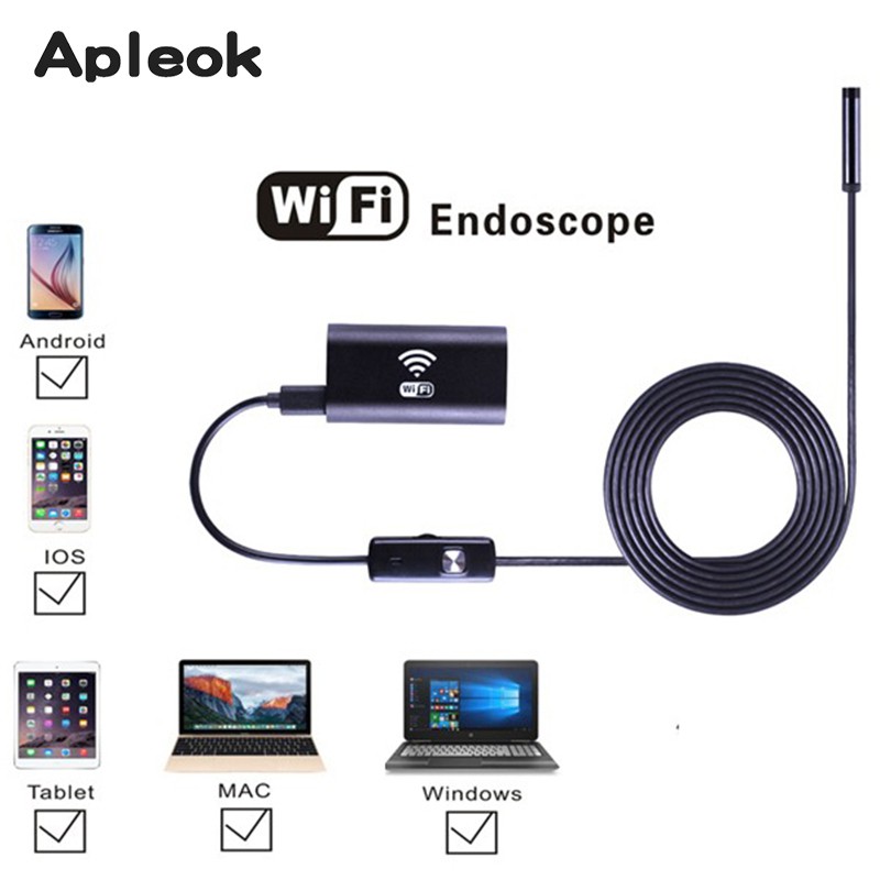 Camera Nội Soi chống nước cho điện thoại LED HD Wifi Endoscope Dài 1M