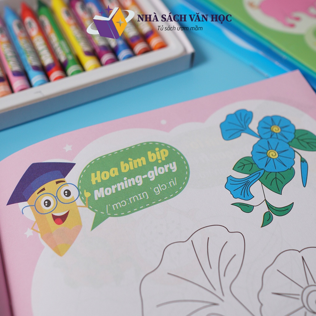 Sách - Combo Tập Tô Màu Cho Bé Từ 4 - 5 Tuổi - 8 Quyển Tô Màu Song Ngữ Anh Việt