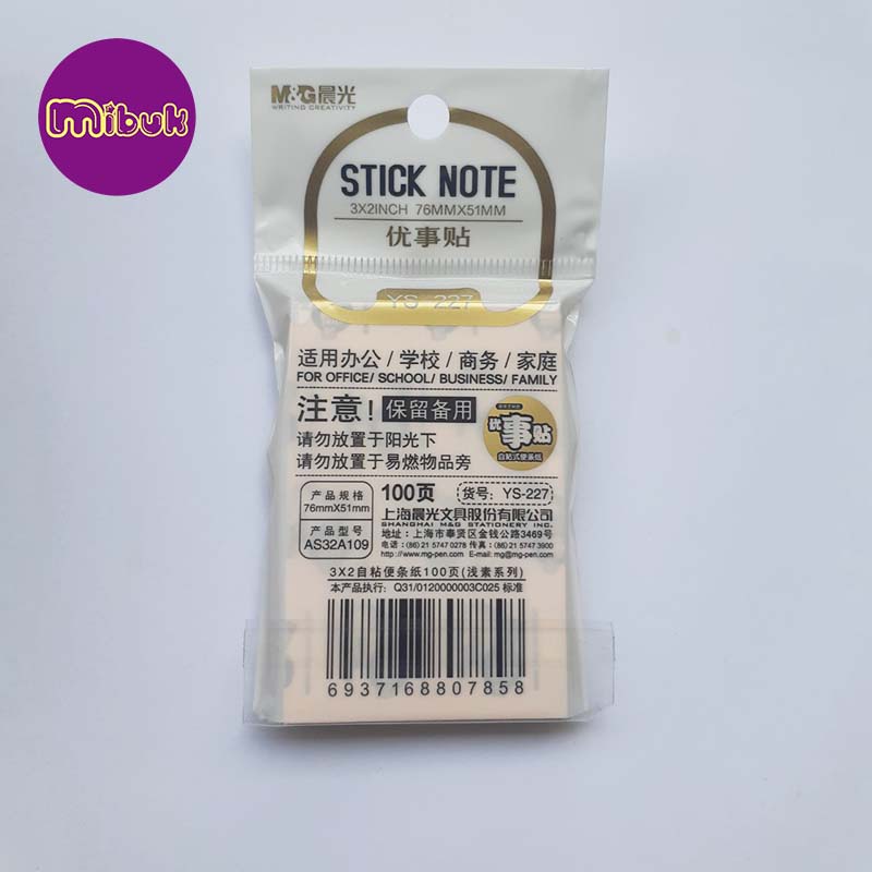 Giấy ghi chú 100 tờ khổ dọc 76x51mm giấy note pastel M&G