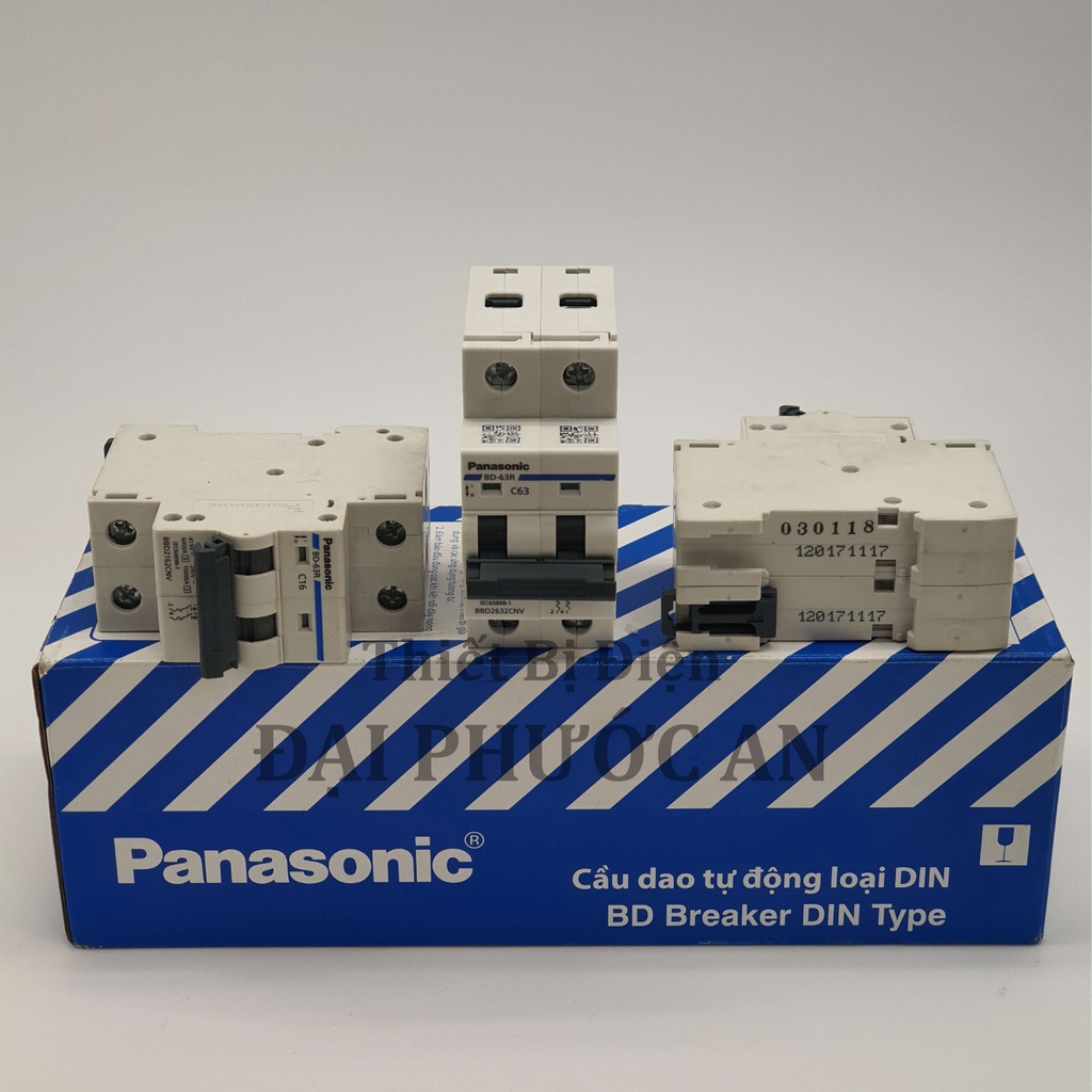 Aptomat  2P 16A, 20A, 25A, 32A, 40A, 50A, 63A , MCB Chống Cháy Chống Chập Điện PANASONIC