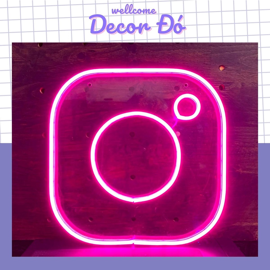 Đèn NeonSign | inStagram  | Kích Thước 27x27cm | Quà Tặng Trang Trí Cực Chất , Siêu Sáng & Tiết Kiệm Điện |