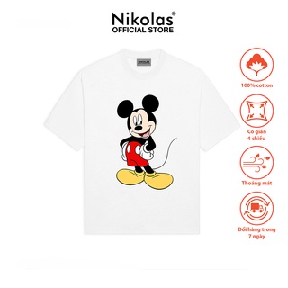 Áo thun Unisex Nikolas 100% Cotton Cute Mickey Mouse T-Shirt