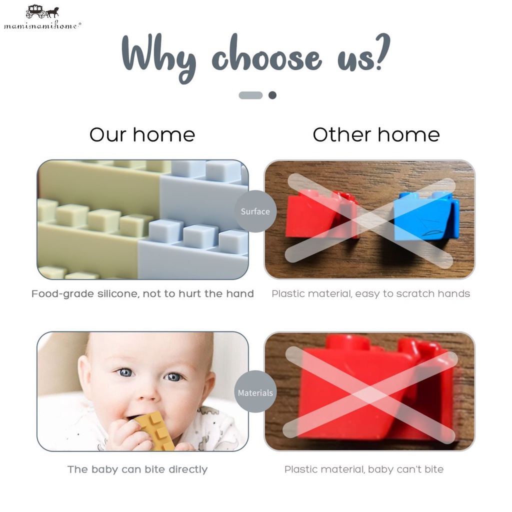Đồ chơi khối xếp hình MAMIMAMIHOME nhiều màu sắc giáo dục phương pháp Montessori cho bé