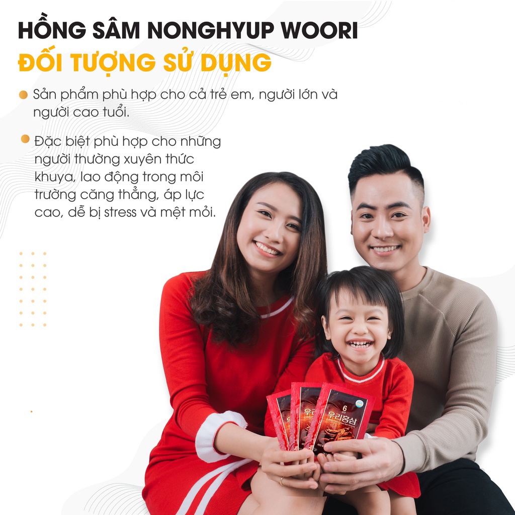 Nước Hồng Sâm Hàn Quốc 6 năm Nonghyup Woori Korean Red Ginseng hộp 30 gói - hoanggamkorea