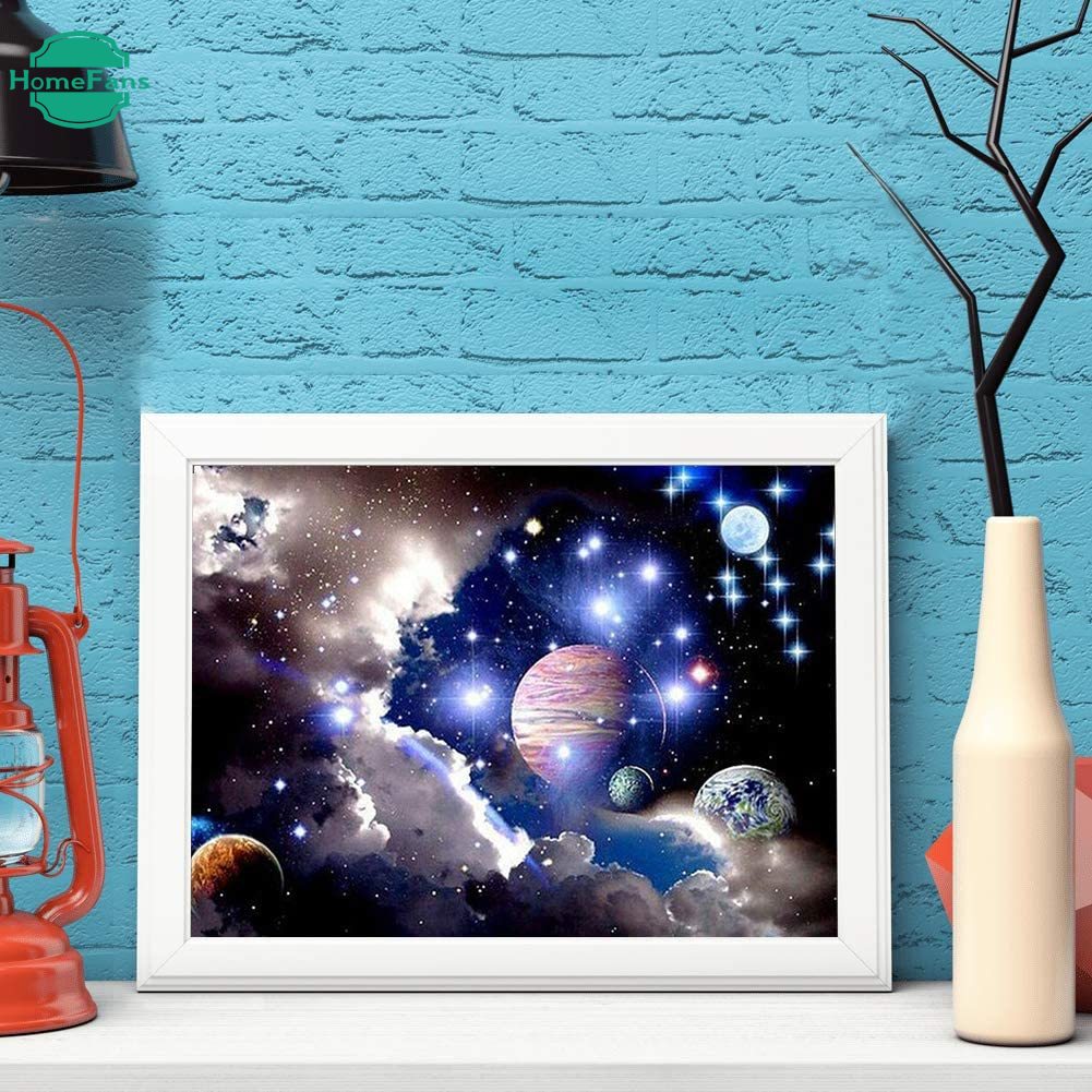 Bộ Tranh Đính Đá 5D Tự Làm Hình Hành Tinh Vũ Trụ Kích Thước 40X30cm Cho Người Lớn