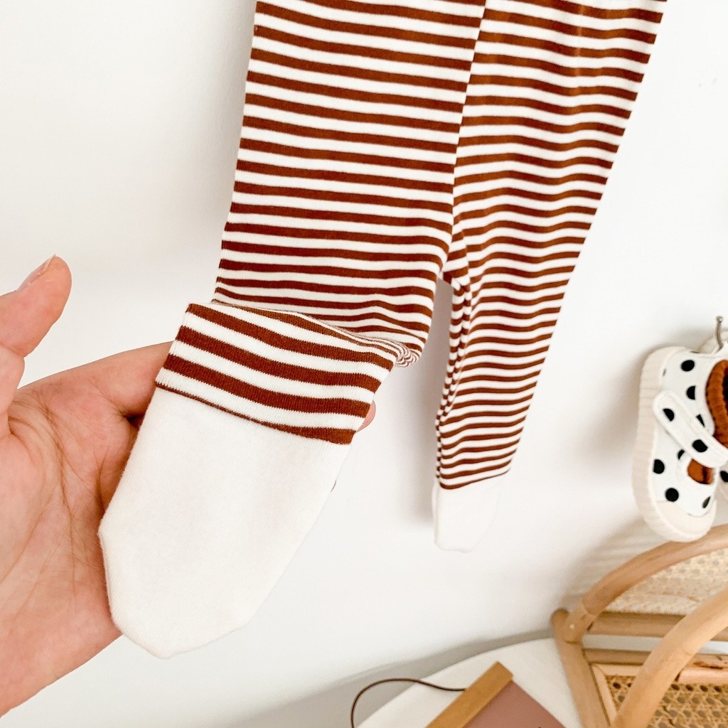 Quần vớ cotton họa tiết kẻ sọc xinh xắn đáng yêu dành cho trẻ sơ sinh
