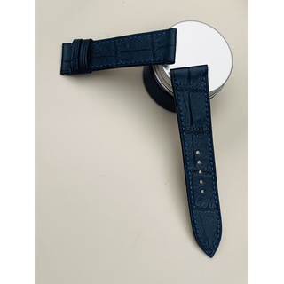 Dây đồng hồ handmade da cá sấu xanh navy