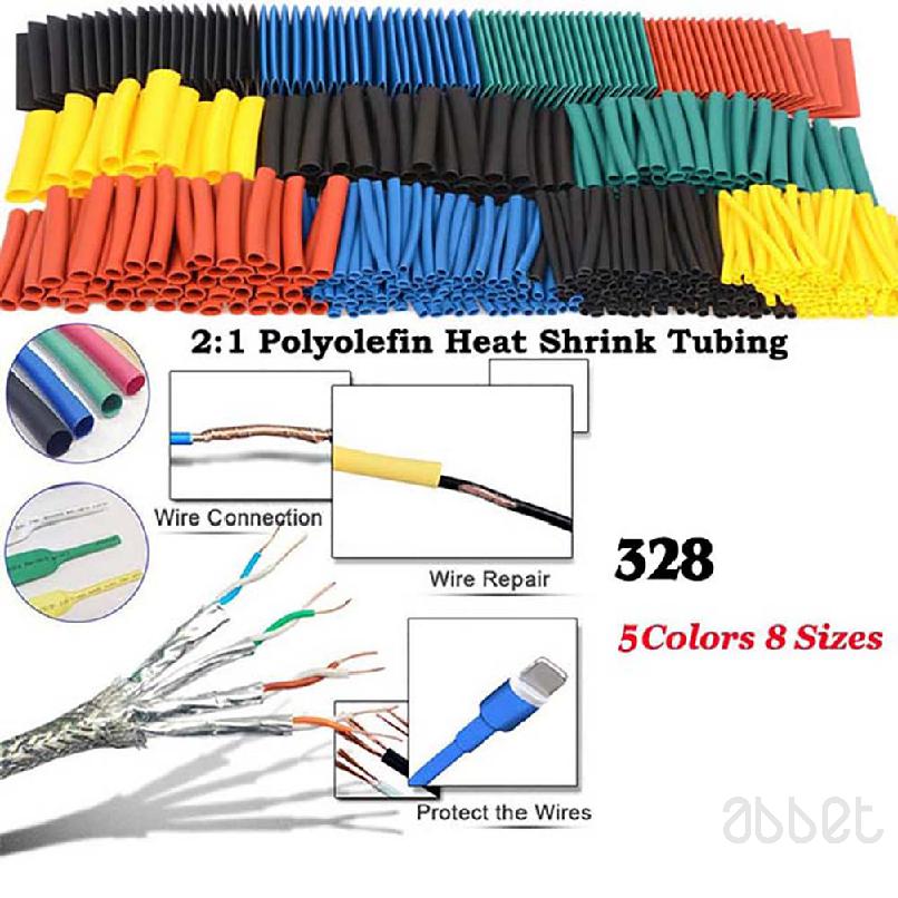 328 CÁI Ba Thông số kỹ thuật Ống co nhiệt Cách nhiệt Ống co ngót Loại tỷ lệ Polyolefin điện tử 2: 1 Bộ dây cáp bọc tay ống áo