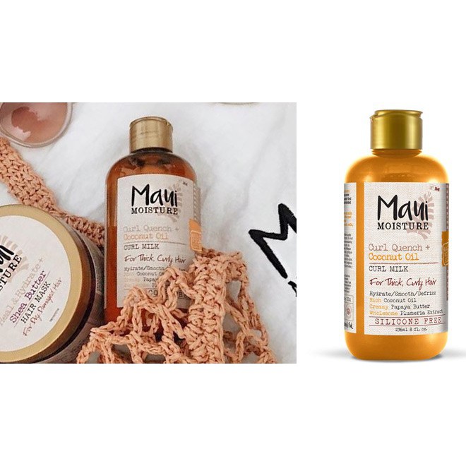 Dưỡng tóc REMEDY Keratin Nhật Bản và Sữa dưỡng Maui Moisture 236ml Maui Moisture Curl Quench + Coconut Oil Curl Milk