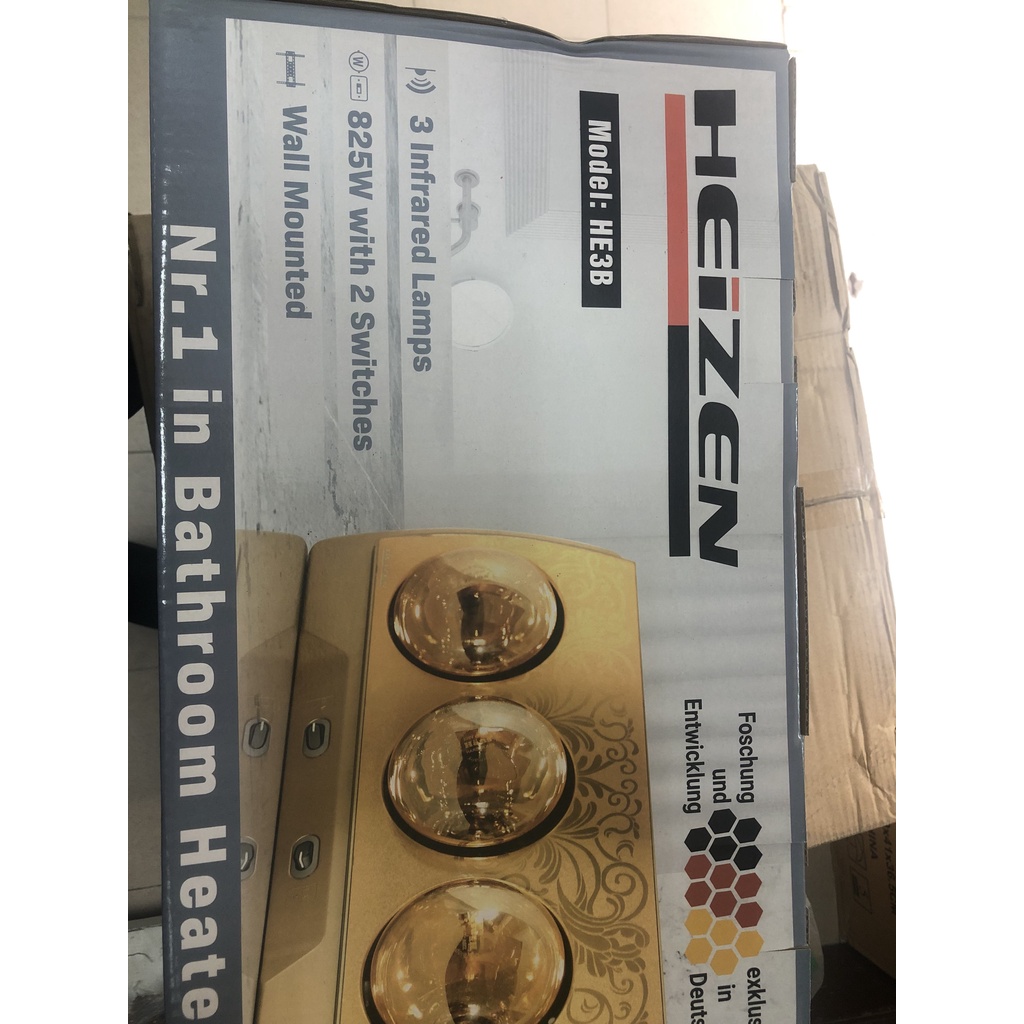Đèn sưởi nhà tắm Heizen HE2B - SBảo hành chính hãng 10 năm - Tặng găng tay cao su tự nhiên Lock&Lock