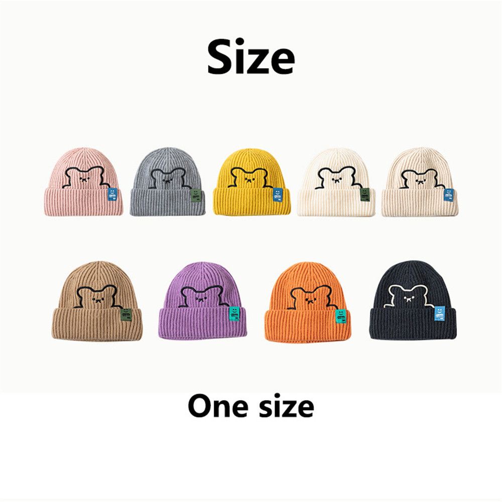 Nón Len Trùm Đầu Giữ Ấm Thêu Hình Gấu Dễ Thương Thời Trang Mùa Đông Phong Cách Hip hop 2022