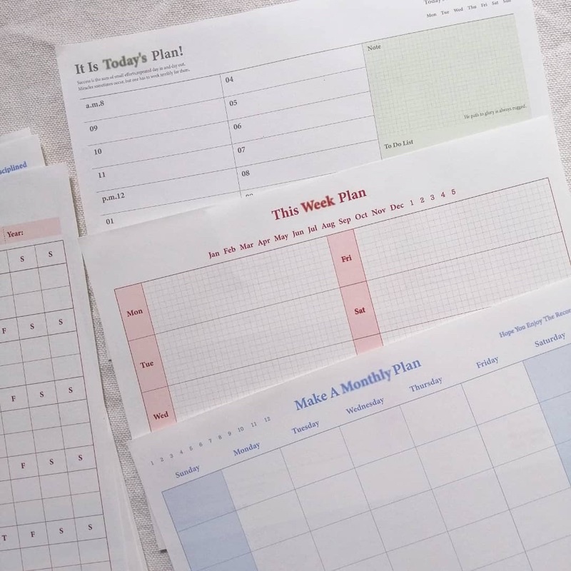 Set 10 tấm giấy ghi chú kế hoạch bullet journal - ginandtonic giấy note