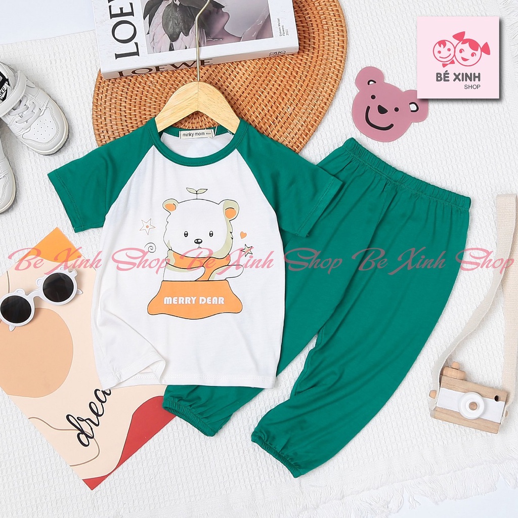 Đồ bộ quần áo trẻ em cho em bé gái bé trai Minky Mom [HotTrend] Đồ bộ ngủ minky mom thun lạnh cho bé trai gái ALIBABA