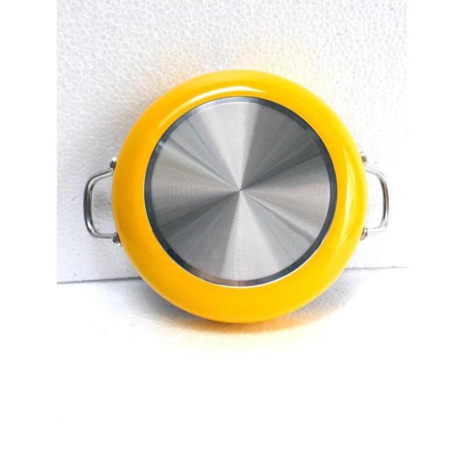 Chảo Xào 2 Quai Chống Dính 22cm Sơn Vàng Rainy – Đồ Dùng Nhà Bếp Nấu Thực Phẩm Đa Năng -FUJIKA