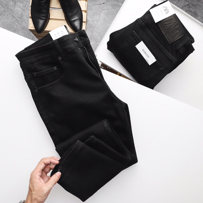 Quần Jean Nam Đen Rách Gối Quần Bò Nam Đen Rách Gối Quần Jean Nam Chất Bò The Fashion House M011 | BigBuy360 - bigbuy360.vn