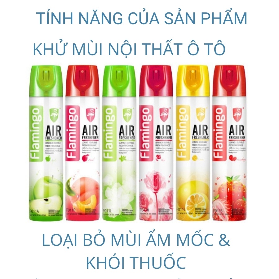 Xịt thơm xe ô tô khử mùi ô tô chống say xe an toàn vệ sinh nội thất ô tô Flamingo cao cấp Mitauto