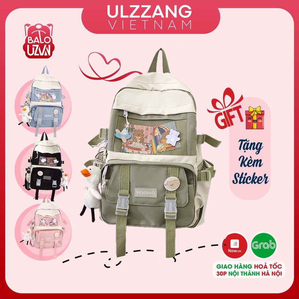 Balo đi học nữ Ulzzang basic chống nước, cặp túi sách laptop phong cách Unisex Hàn Quốc cho học sinh, sinh viên