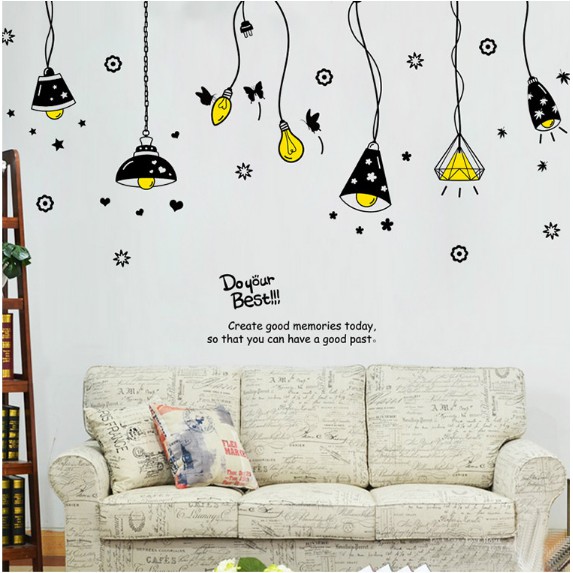 Decal tráng trí Đèn chùm 02 ( 7 bóng )