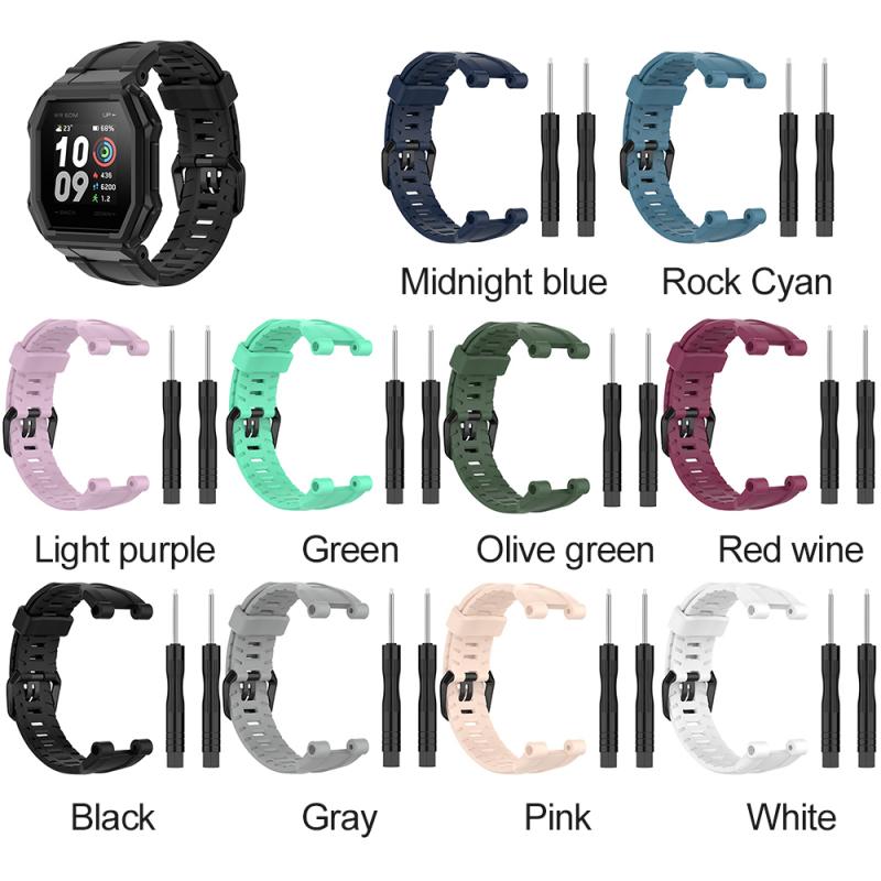 Dây Đeo Thay Thế Chất Liệu Silicon Thiết Kế Nhiều Lỗ Thời Trang Cho Huami Amazfit Ares A1908