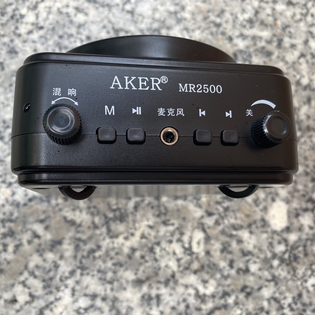 Máy trợ giảng không dây AKER MR2500 kết nối Bluetooth Cao cấp, mic thu âm rõ, Hỗ trợ cổng thẻ nhớ, USB
