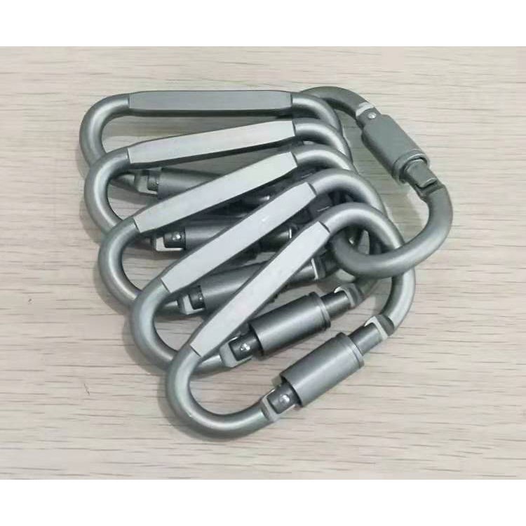 Kho Sỉ HCM-Móc Đa Năng Móc Khóa Nhôm Đi Phượt Carabiner Chữ D Khoá Xoay 8cmtuyển sỉ toàn quốc