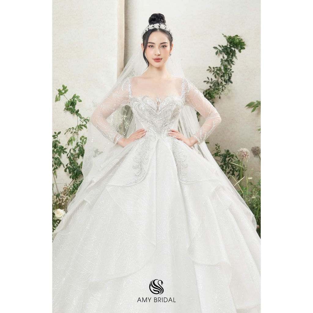 Vải ren kim tuyến trắng 586