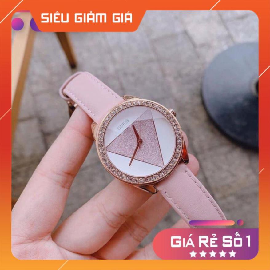 [New 2021] Đồng hồ nữ Guess W0884L6 mặt tam giác, màu hồng Full Box ⚜️Hàng Authentic⚜️