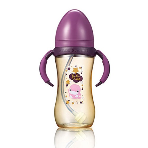 Bình sữa cổ rộng nhựa PPSU có tay cầm KU.KU DUCKBILL ku5858 280ml